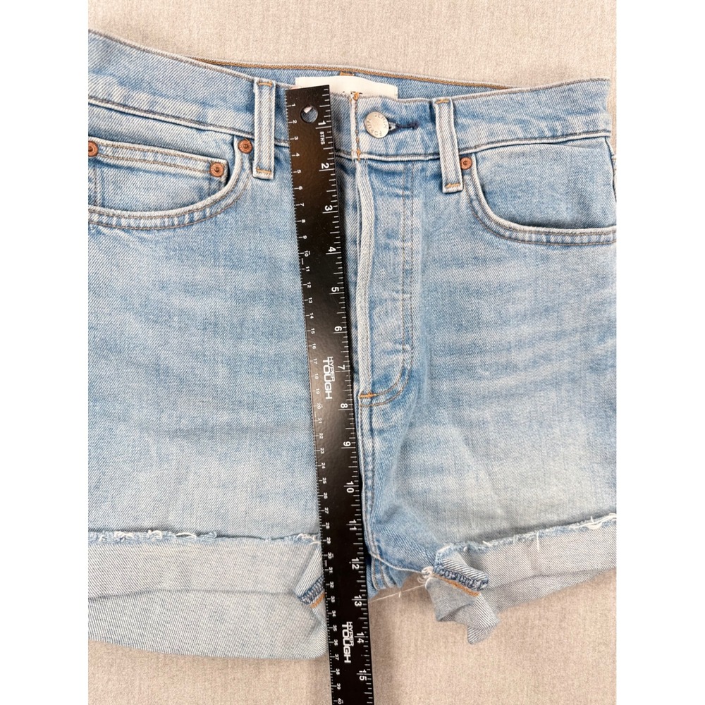 Aritzia Denim Forum The '50s Arlo Hi Mid-Thigh Short Light Wash Blue Size 28 - Picture 8 of 9
